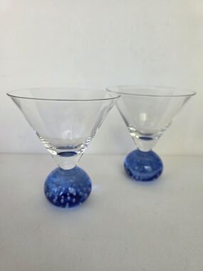 Bullicante Blue Stem Martini Glasses - Set of 2